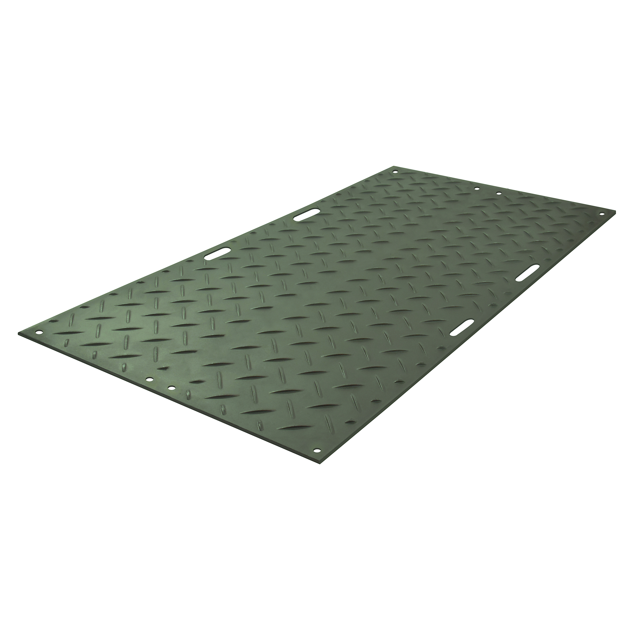 Checkers AlturnaMAT Ground Protection Mat — 4ft. x 8ft., Smooth Side, Hand Holes, 120-Ton Capacity, Black, Model# AM48S1HH8